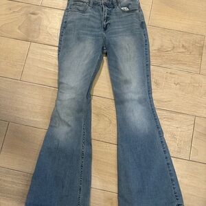 Hollister Blue Flare Wide Leg Jeans